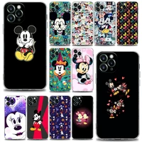 cartoon mickey tattoo clear phone case for apple iphone 13 12 11 se 2022 x xr xs 8 7 6 6s pro mini max plus soft silicone case