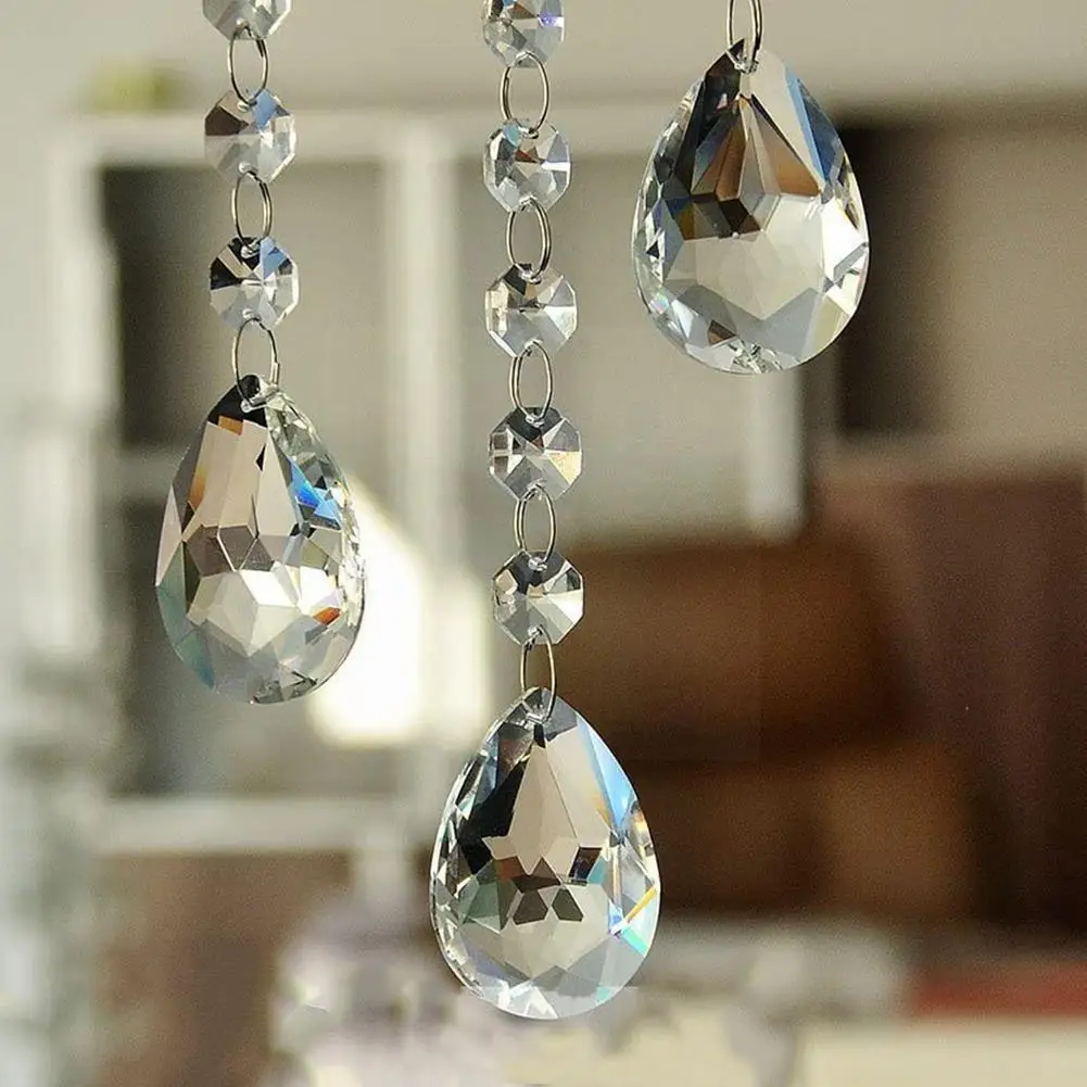 

10 Pcs Clear Glass Crystal Prisms Pendants Chandeliers 28mm Lamp Rainbow Lighting Parts Lustres Drops Ornament G4n0