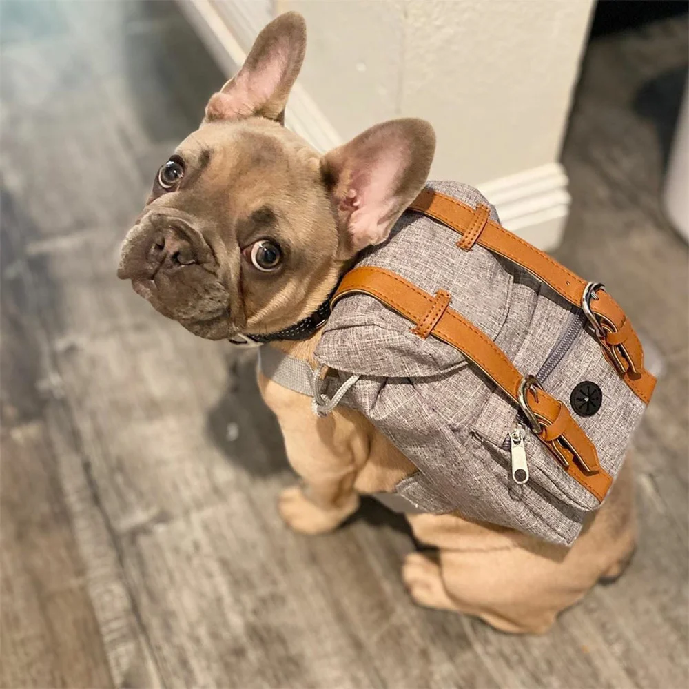 

British Retro French Bulldog Pet Self Backpack for Small Medium Dogs mascotas Accessories Shiba Inu Pug Carrier Bags Schoolbag