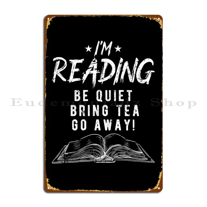 

Bookworm Reader Tea Lover Metal Sign Create вечерние Plates Club Bar Design Cinema Tin Sign постер