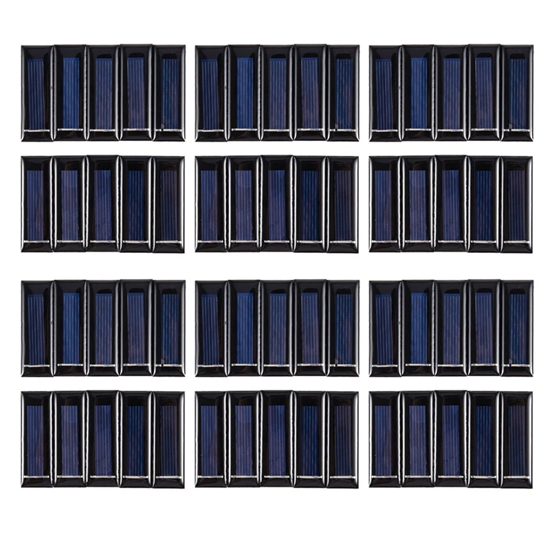 

60Pcs Mini Solar Panel New 0.5V 100MA Solar Cells Photovoltaic Panels Module Sun Power Battery Charger 53 X 18 X 2.5Mm