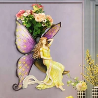 butterfly fairy multi function wall decoration statue creative european style wall decor flower rack room background wallmounted