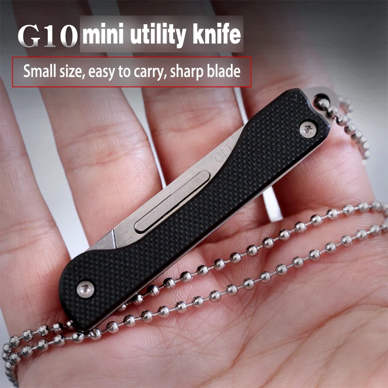 G10 Mini Keychain Knife Utility Knife EDC Folding Knife Repl