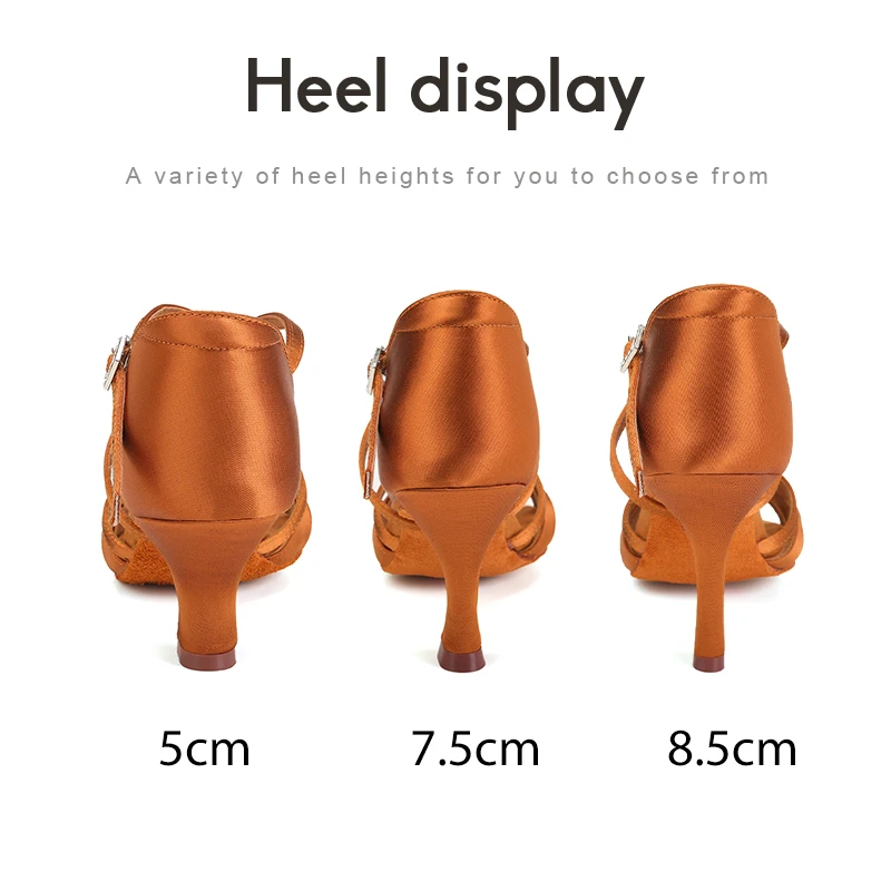 DKZSYIM New Latin Dance Shoes Women Ballroom Tango Dancing Shoes Suede Soles Silk Party Salsa Dance Shoes for Ladies Sandals
