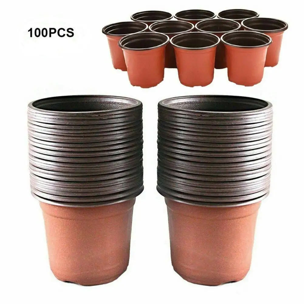 

100pcs 90mm Grow Box Fall Resistant Tray For Home Garden Plant Pot Nursery Flower Pots Home Decor