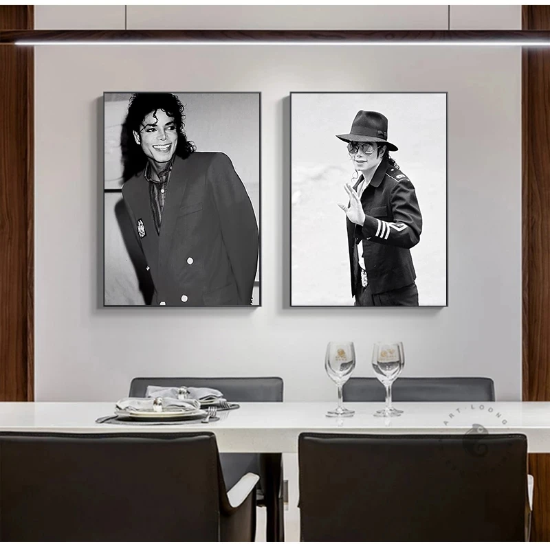 Постеры Майкла Джексона черно-белая настенная живопись высококачественный