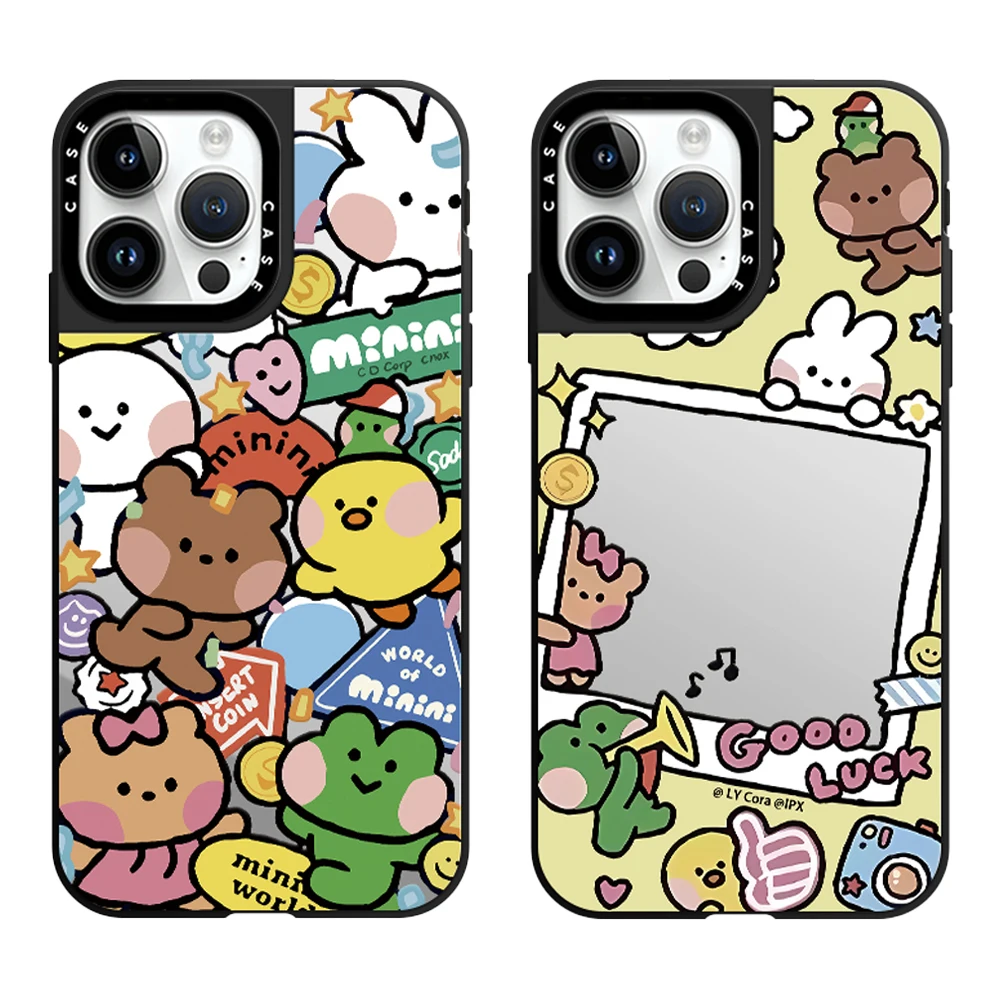 Зеркальный чехол для телефона с изображением лягушки в парке развлечений и MagSafe