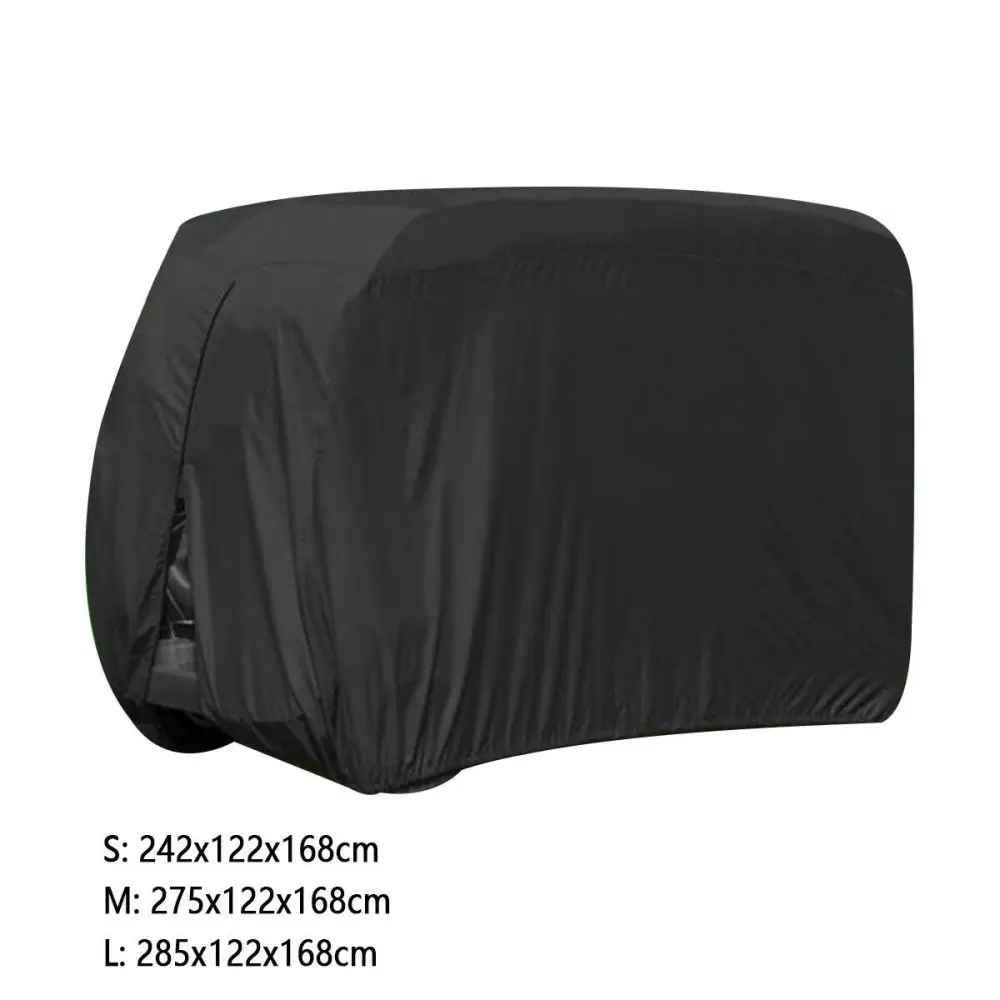 

PVC 4 Passenger Golf Cart Cover Black Waterproof Dust Prevention Cover for EZ GO Club Car Y-AMAHA Golf Carts,242x122x168cm