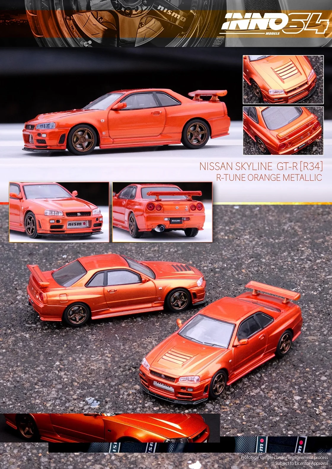 

Presale On January INNO 1/64 NISSAN SKYLINE GTR R34 R-Tune Diecast Car Model