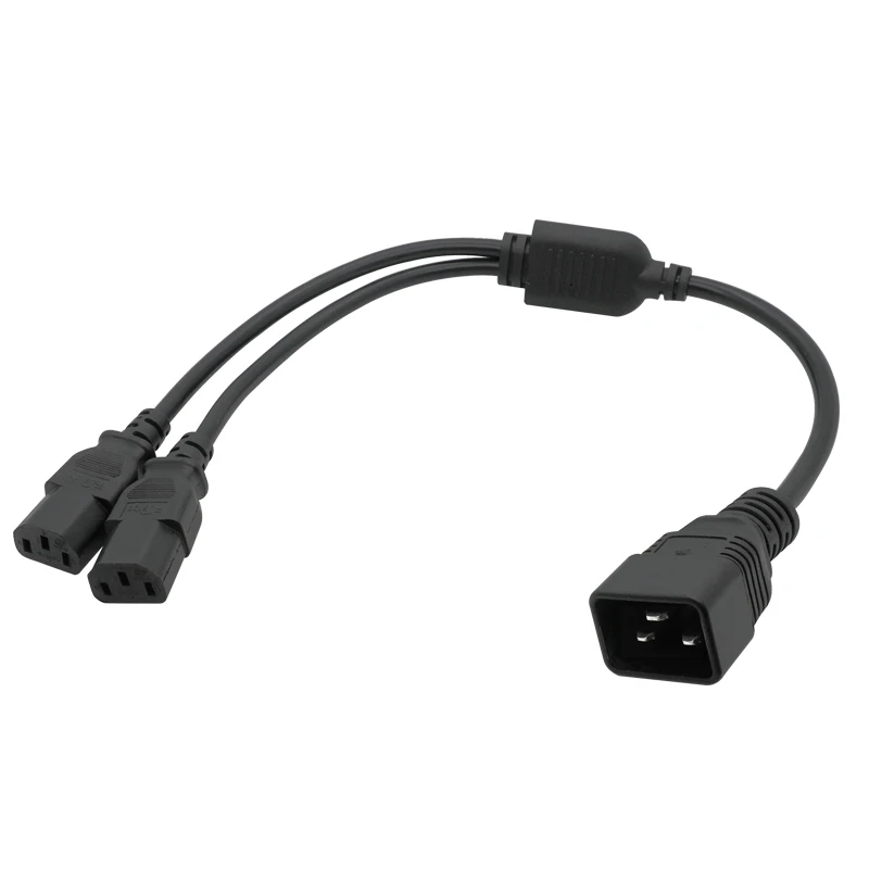 Переходник IEC 320 C20 на разветвитель 2XC13 Y-типа, удлинитель питания, шнур, адаптер для зарядки, 53 см, адаптер стандарта USB * C13