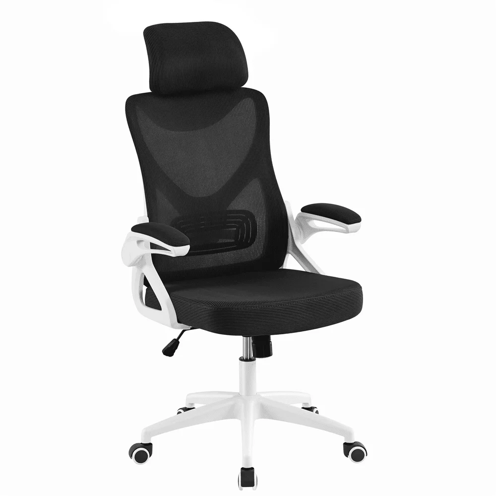 

Эргономичный офисный стул с высокой спинкой, белый/черный, эргономичный сетчатый офисный стул с регулируемым подголовником, для мобильных игр
