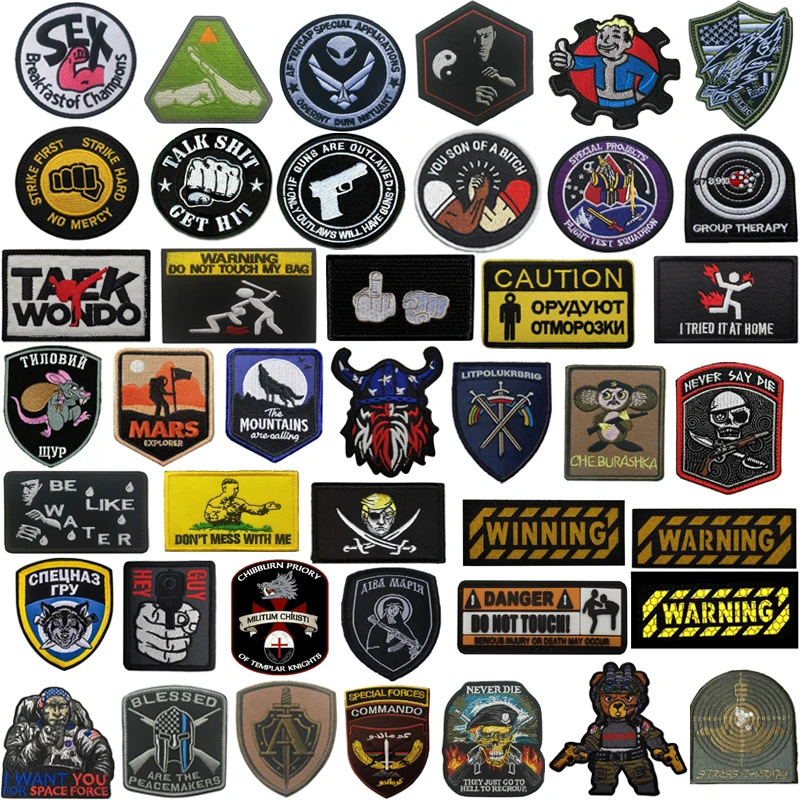 

Military Tactical Embroidered Hook Badges Patch Removable Insignia PVC Rubber Reflective Patches for Caps BackPacks Clothes Mark