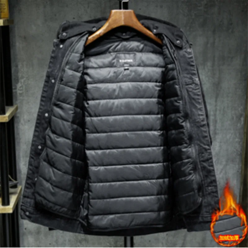 Джинсовая куртка мужская Весенняя утепленная Повседневная универсальная