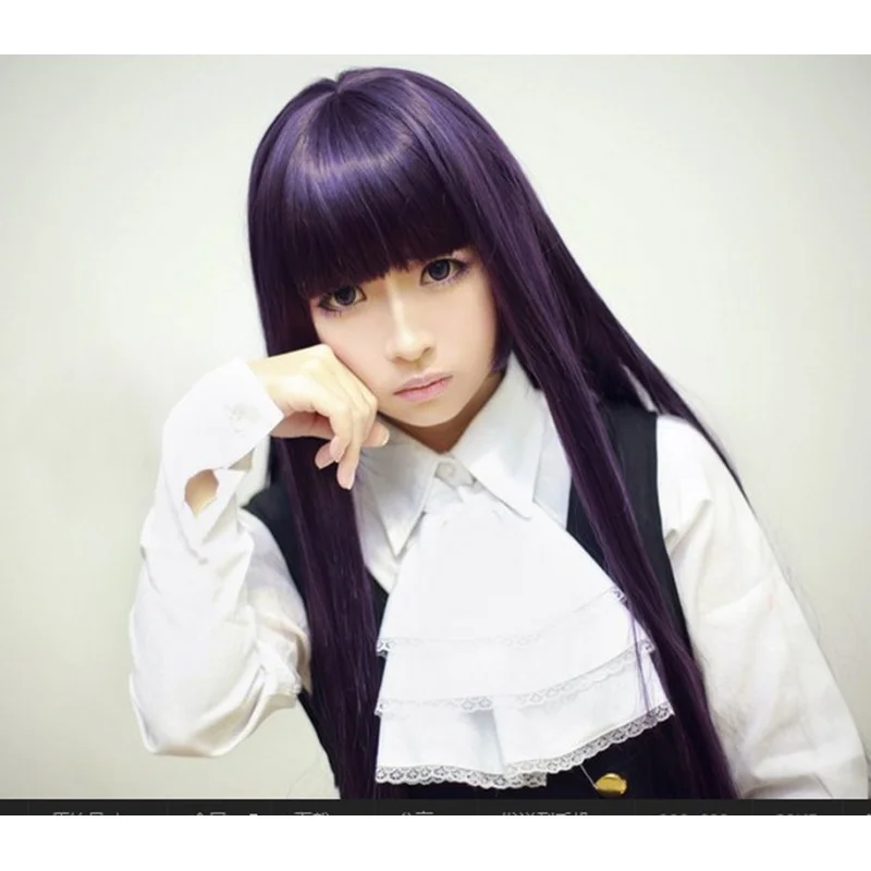 

Inu x Boku SS Shirakiin Riricho Shirakiin Ririch Cosplay Wig Anime Long Straight Black Purple Synthetic Hair Wigs Peruca Pelucas