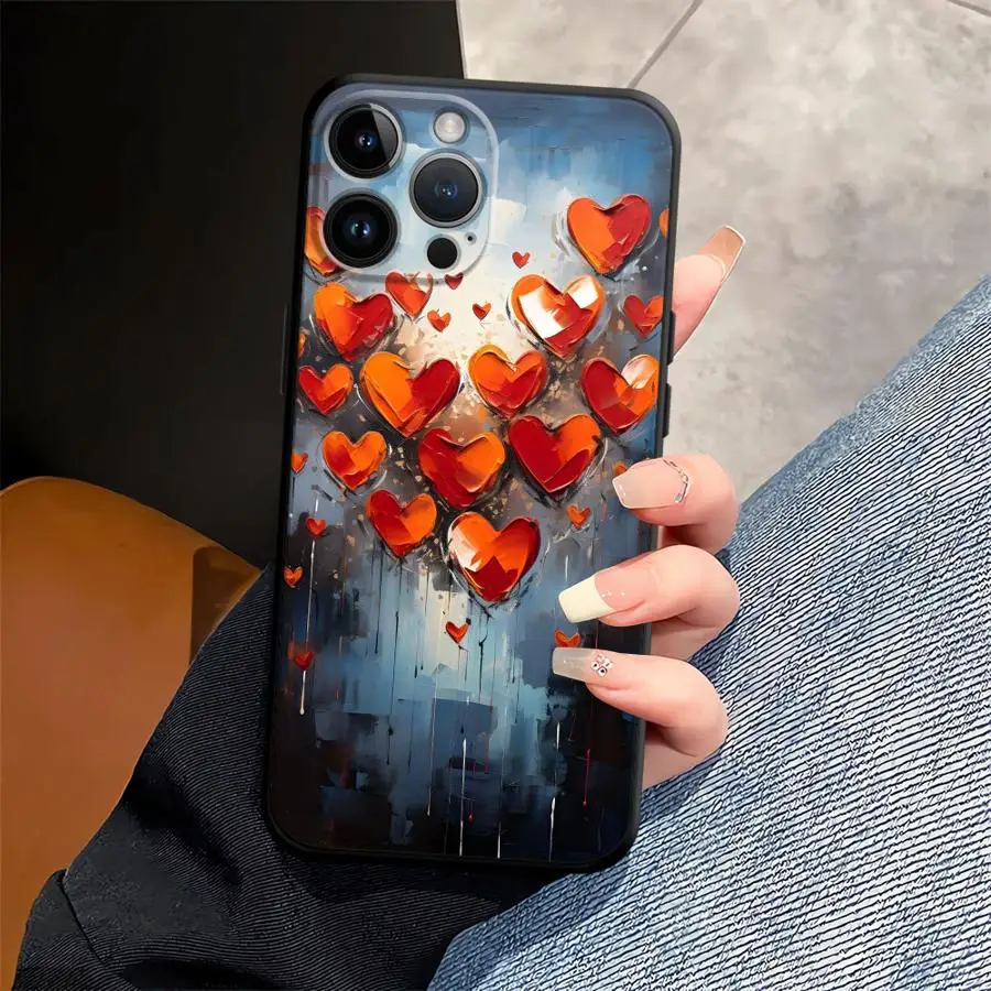 Фото Мягкий чехол для телефона с рисунком любви для iPhone SE 7 8 14 X XS XR 11 17Air 12 15 Plus 13 Mini 17 16 Pro Max №4