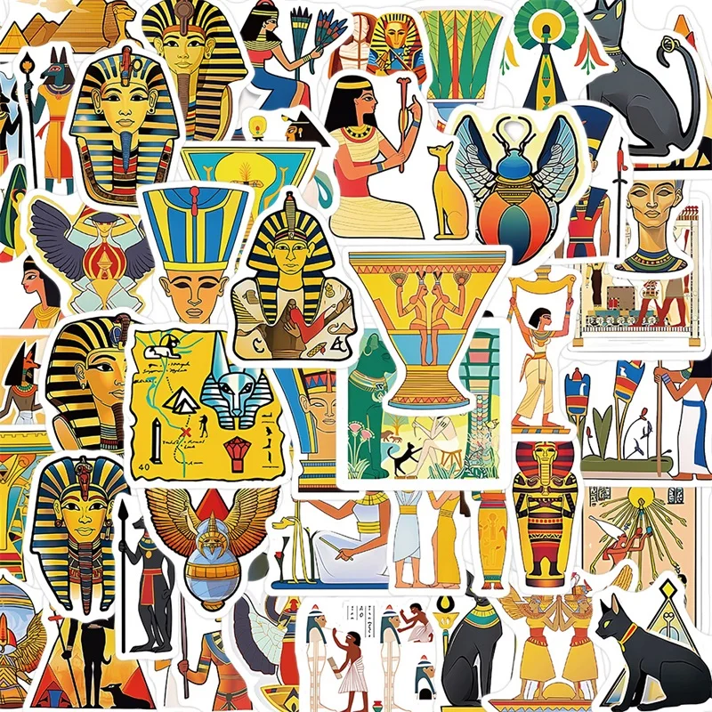 

10/30/50PCS Cartoon Ancient Egypt Stationery Sticker Aesthetic PVC Children's Korean Decoration Scrapbooking School Supplies