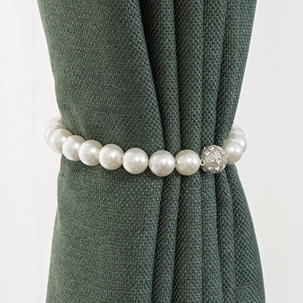 

Curtain Tie Backs Magnetic Drapery Pearl Rope Holdbacks Clips Curtains Holdback Holdermagnets Buckle Tiebacks Ties Magnet Drape