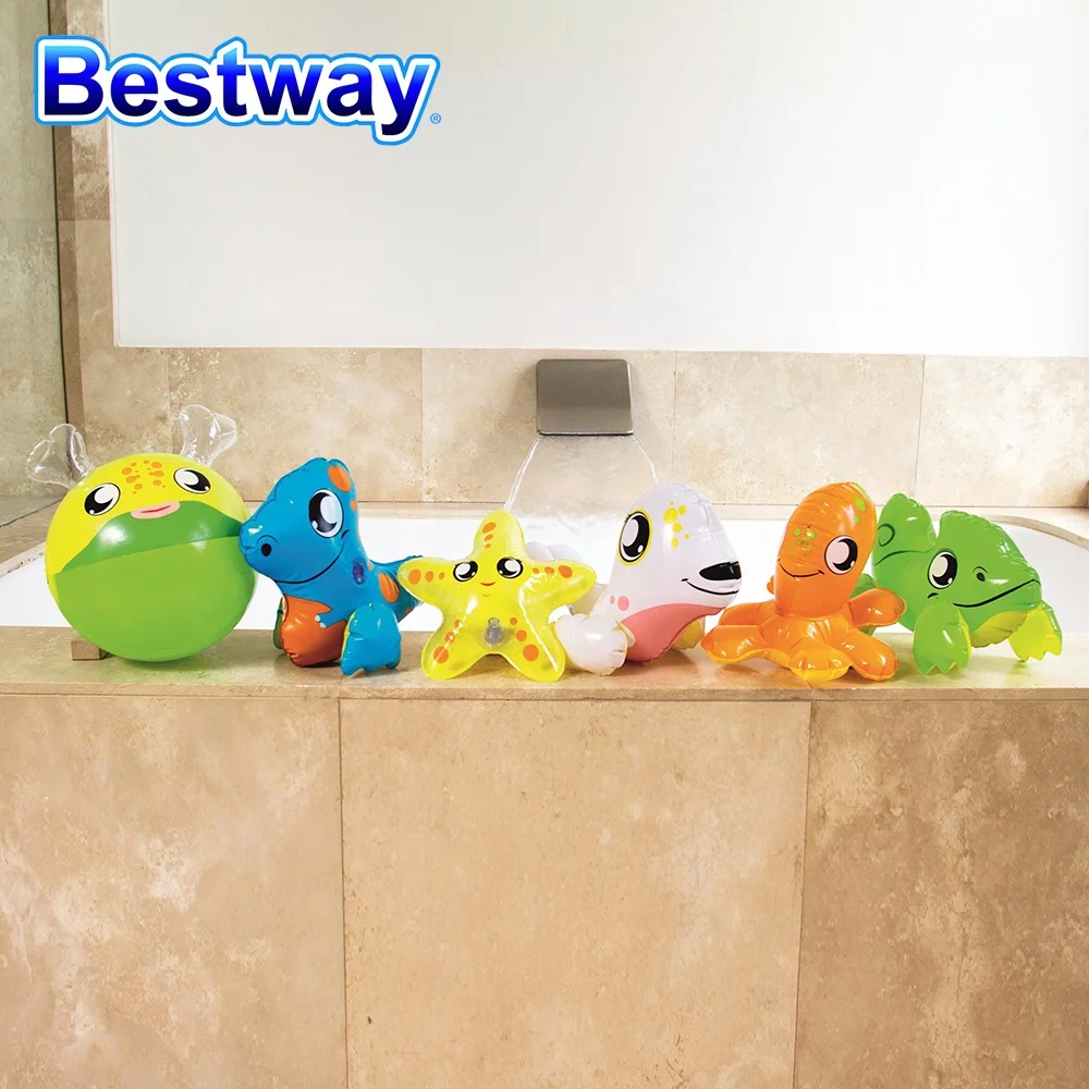 

Bestway 34030 Cartoon Animal Frog Puffer Fish Octopus Seal Dinosaur Starfish Inflatable Kids Toy