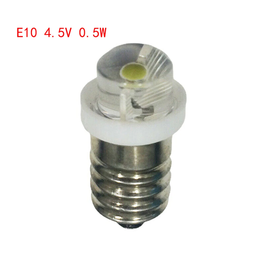 

1PC Flashlight Bulb 3V 4.5V 6V 0.5W 6000K White LED E10 Replacement Bulb For Flashlight Lantern Torch Cycling Camping Parts