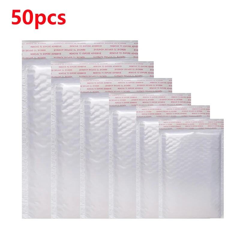 50 шт./лот конверты из белой пены самозапечатывающиеся мягкие для доставки с