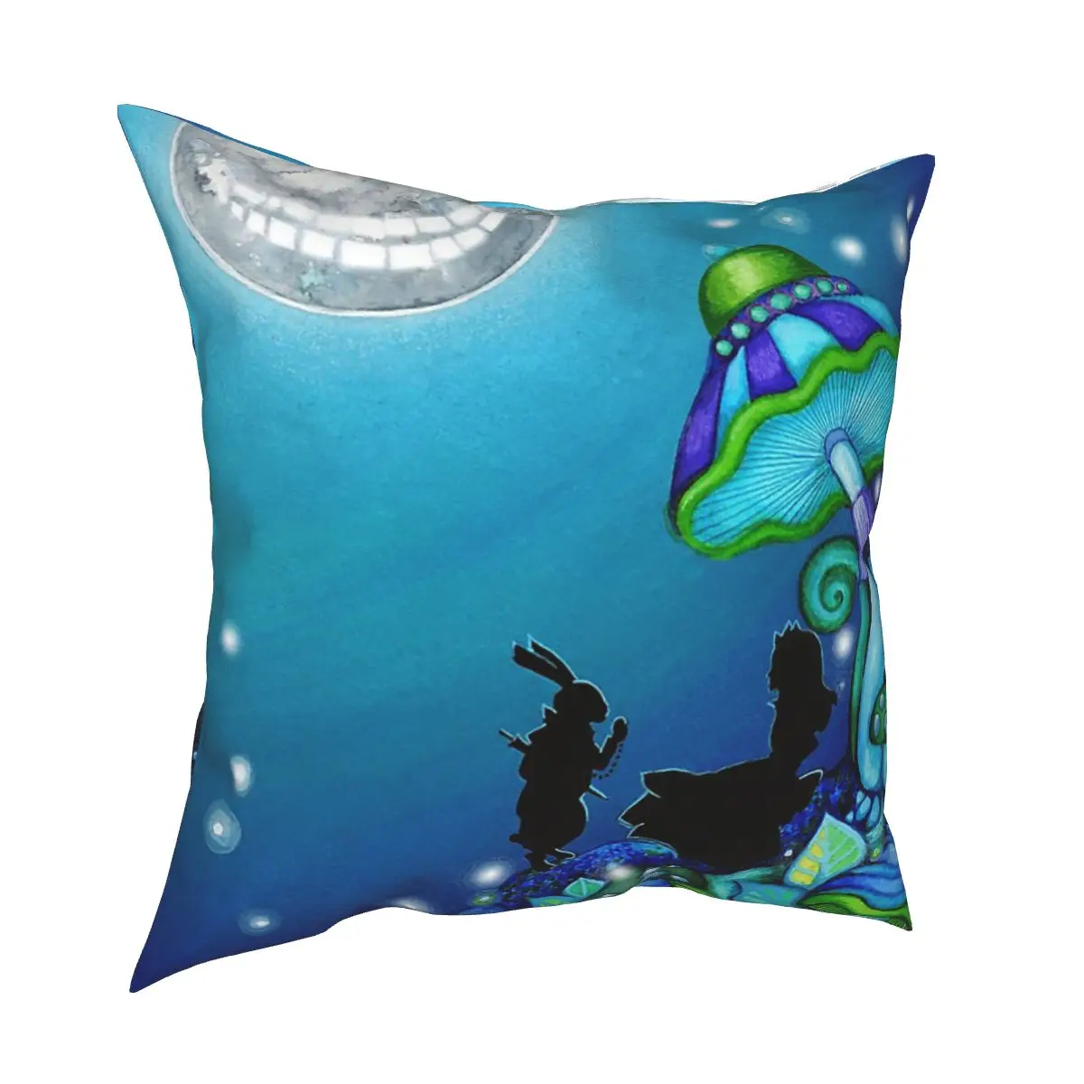 

Alice In Wonderland And White Rabbit Pillowcase Soft Cushion Cover Decorative Pillow Case Cover for Home Double-sided Printing