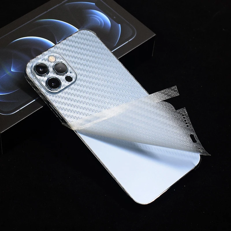 

Dropshipping Transparent Fiber Decorative For iPhone 13 12 11 Pro Max mini XR X XS iPhone14 7 8 SE 5s 6s Plus Back Film Sticker