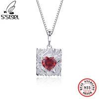 ssteel 12 colors heart pendant necklace 925 sterling silver gifts for woman choker locket chain korean jewelry accessories