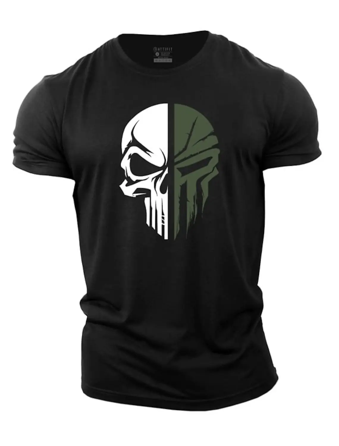 

Summer Fashion 3D Print T-Shirt for Men Military Skull Dropped Oversized Gym Short-Sleeved Sportswear Clothing Top Tees