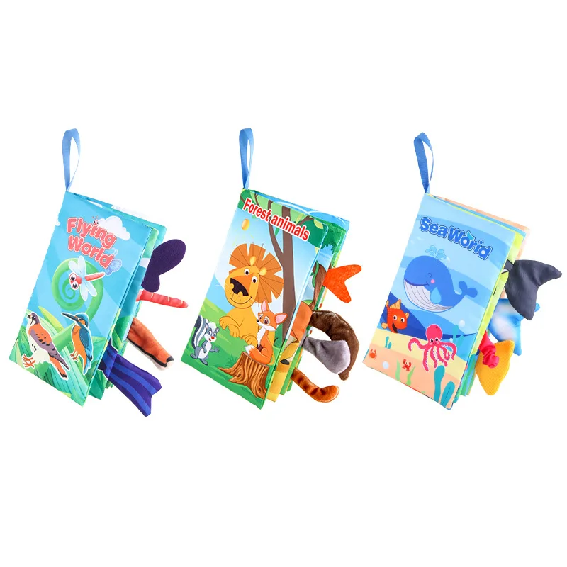 Мягкие детские книжки с морскими животными тканевая книга для детей игрушки