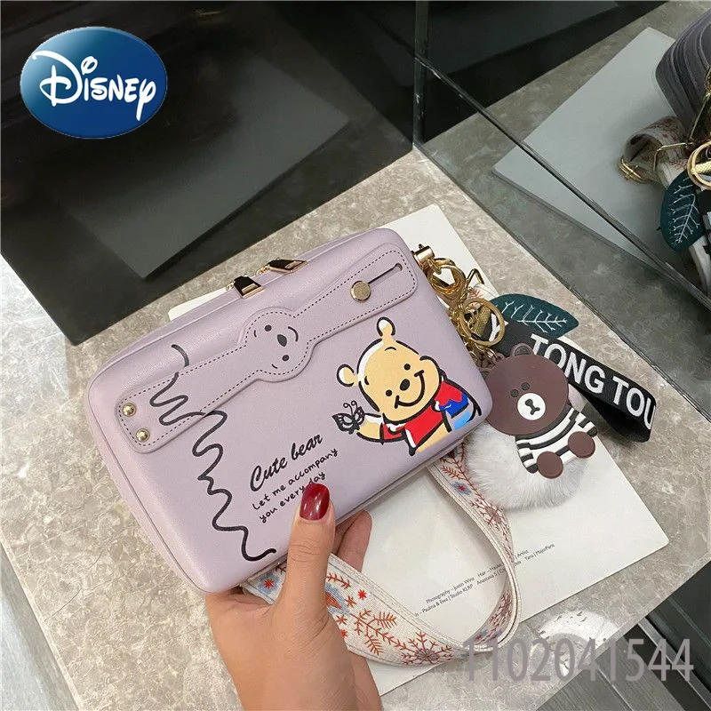 Disney Crossbody Winnie The Pooh Box PU Material High Quality Durable Fashion Cartoon Cute Popular Print Girls Handbag for Girls
