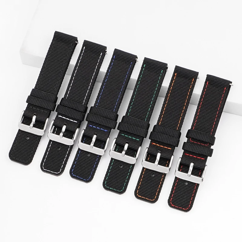 Nylon Canvas Watch Straps Soft Belt Universal Bracelet for Huawei Samsung Sport Quick Release Wrist Watchband 18/20/22/24mm