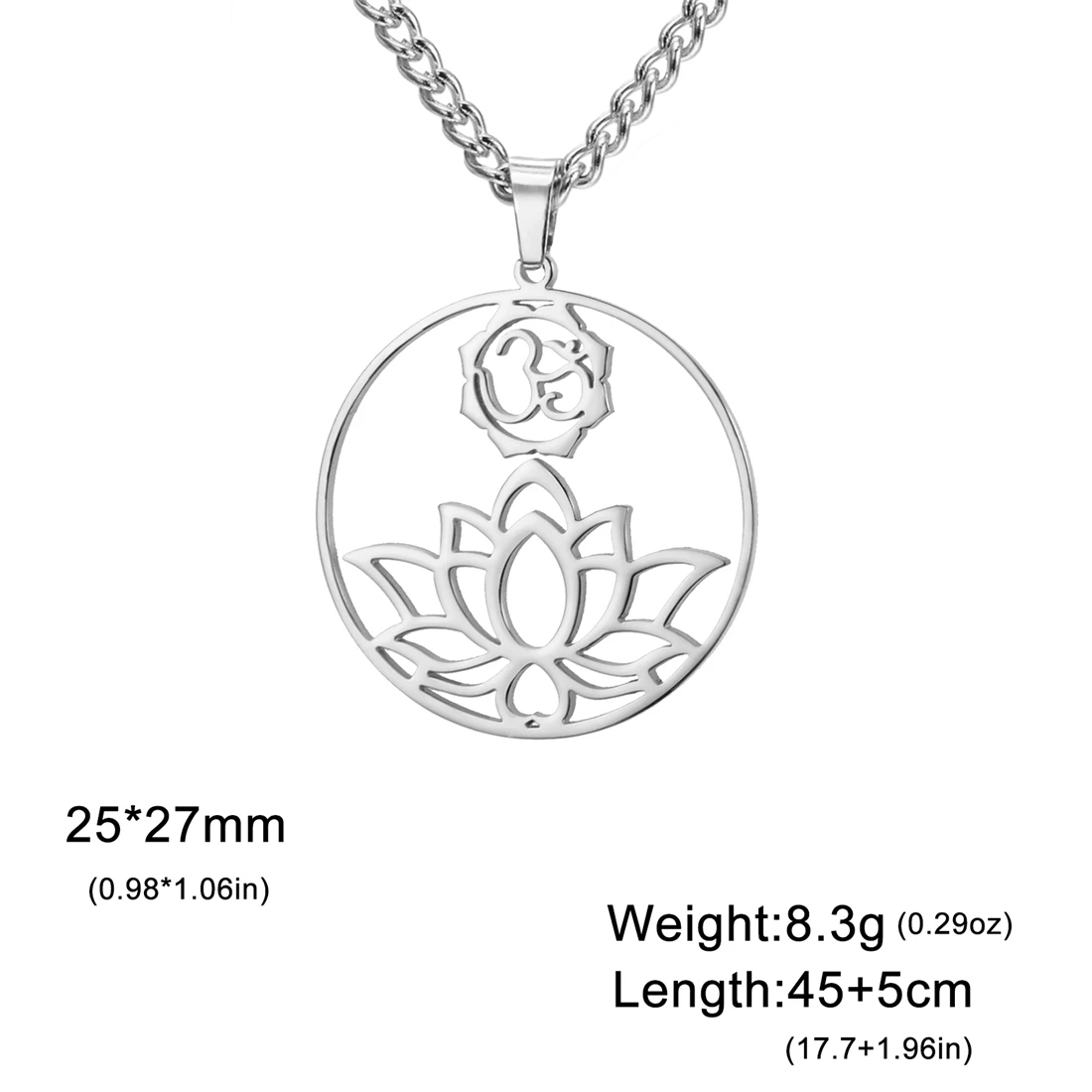EUEAVAN OM символ йога кулон ожерелье для женщин из нержавеющей стали полые ожерелья