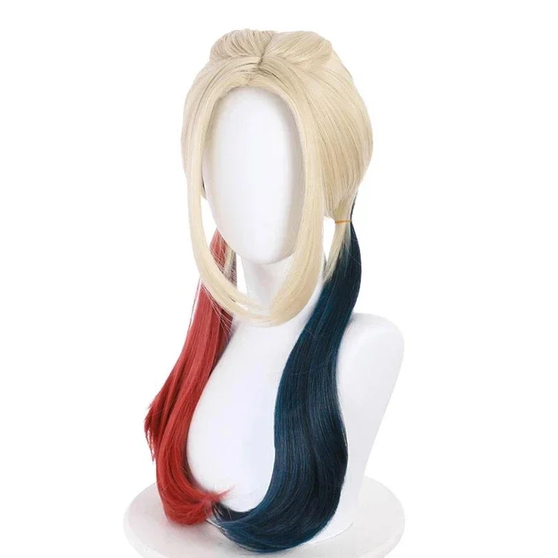 Парики из волос Harley Quinn для Хэллоуина Рождества карнавала аниме вечеринки Reneecho