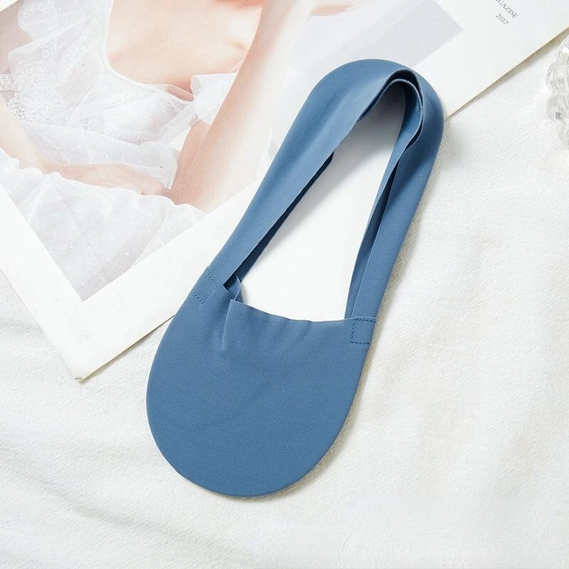 Women's ice silk high elastic shallow mouth spring summer thin towel bottom silicone anti drop socks invisible boat socks