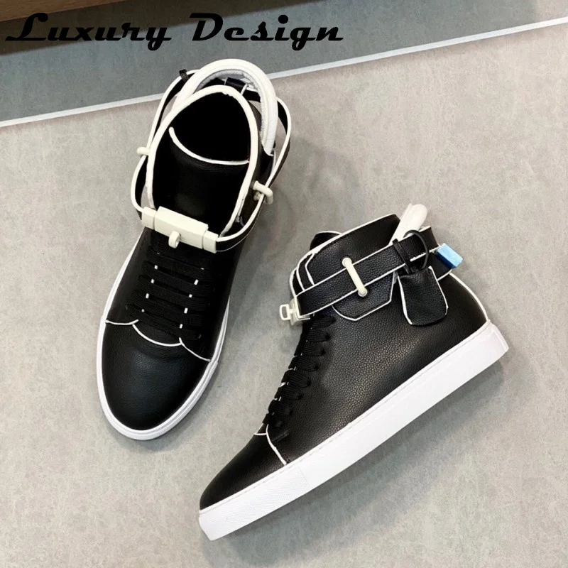 Мужские кроссовки из натуральной кожи белые ботильоны челси с металлическим