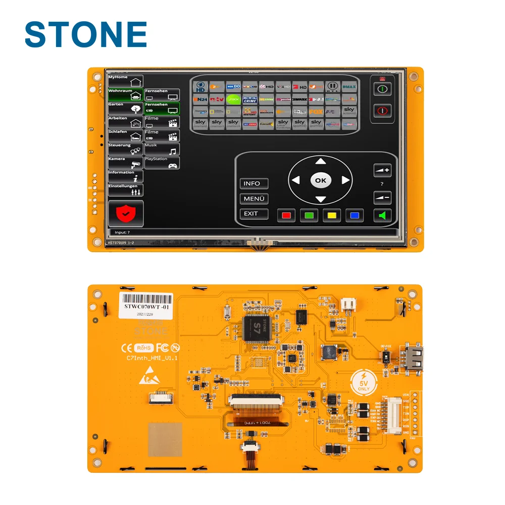 7 inch embedded smart tft lcd module with high brightness (visible in sunlight) and high resolution of 1024*600