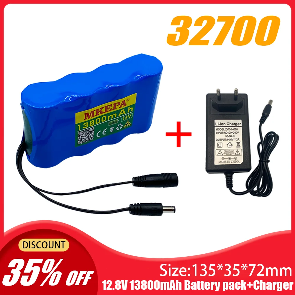 

32700 battery pack 4S1P 12,8V with 4S 40A balanced BMS for electric boat and 12V non interruptible network components