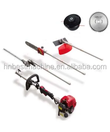 

52cc gas powered 4 in 1 Multifunction tools with brush cutter, hedge trimmer, chain saw