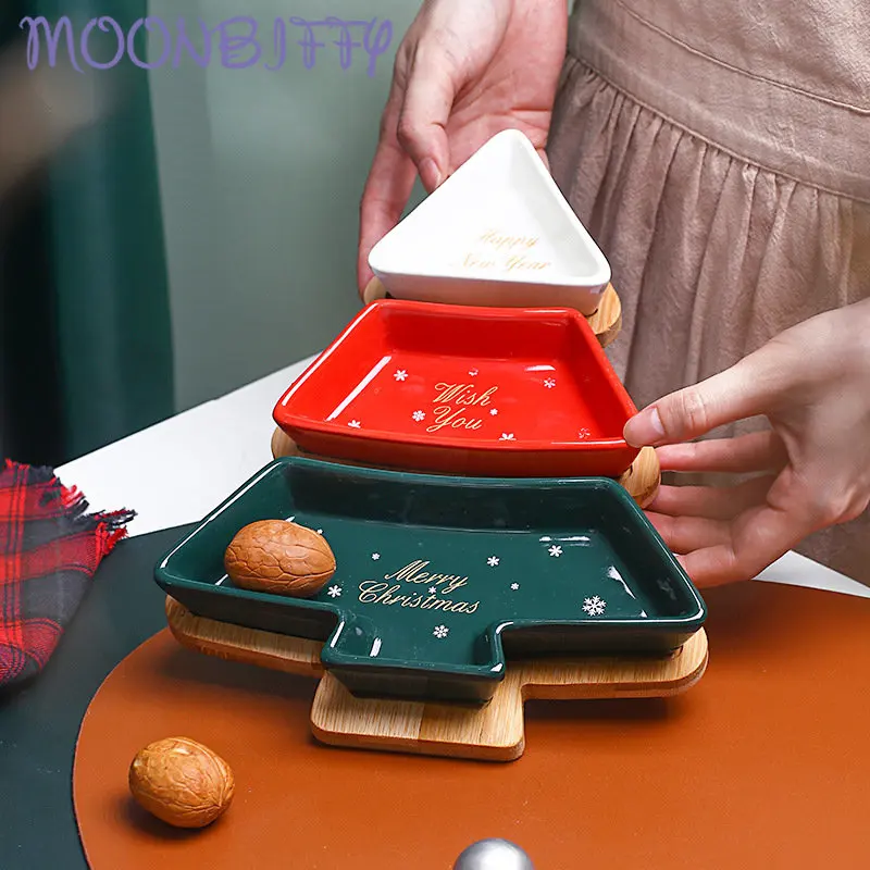 

Креативная керамическая бамбуковая искусственная подставка для снэков, лоток для фруктов, посуда, посуда