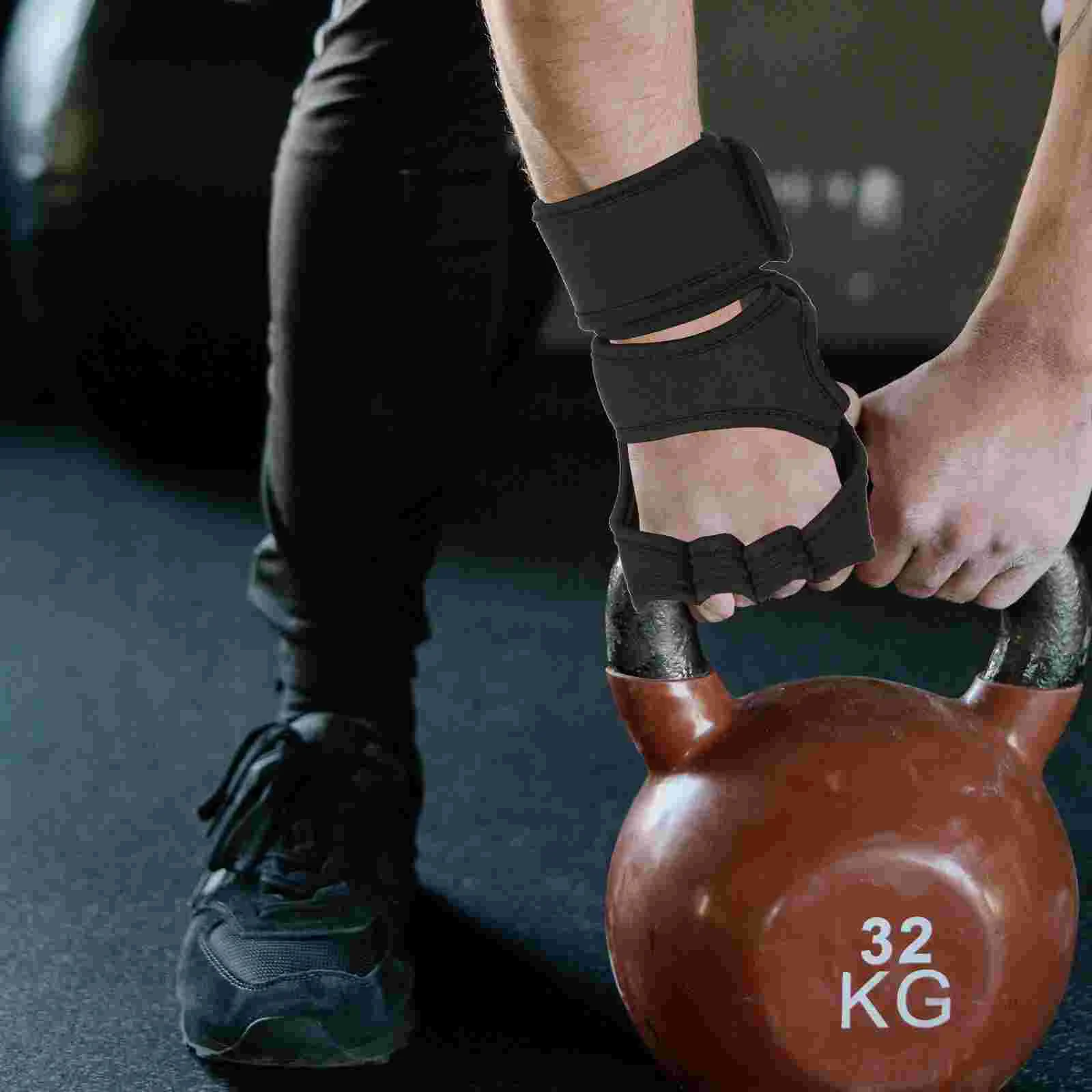 

1pair Non-Slip Palm Silicone Weight Lifting Glove Wrist Wrap Support