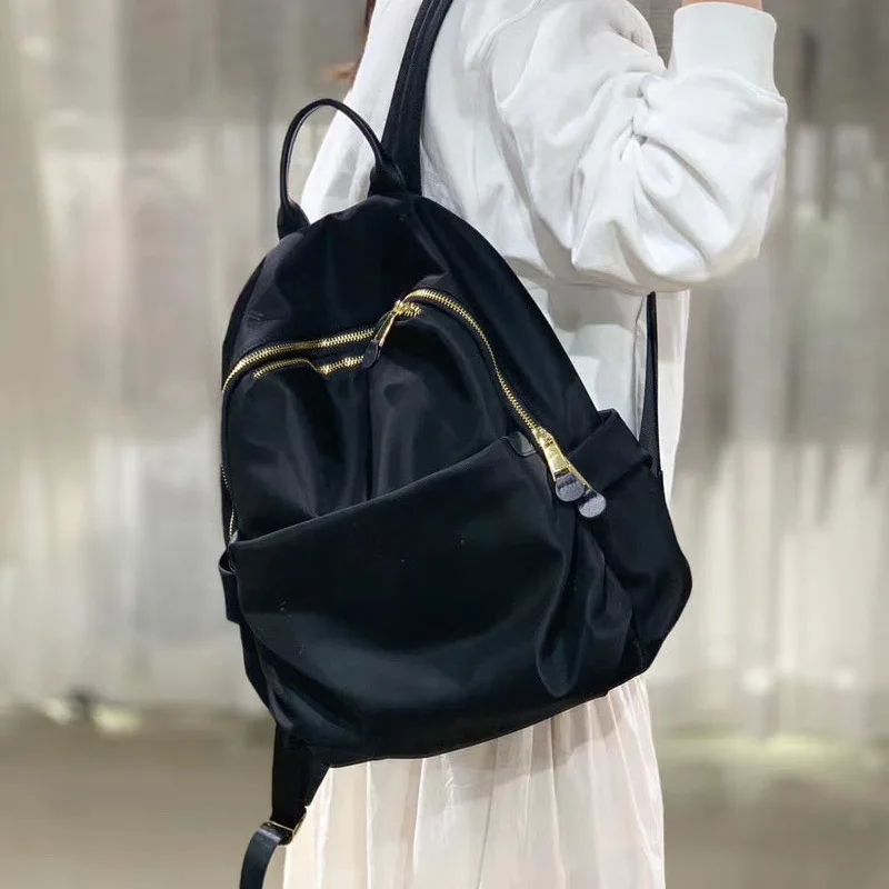 Women Bag European American Nylon Cloth Solid Color Backpack Anti-theft Girl Office Outdoor Travel Mini Storage Bag Mochila
