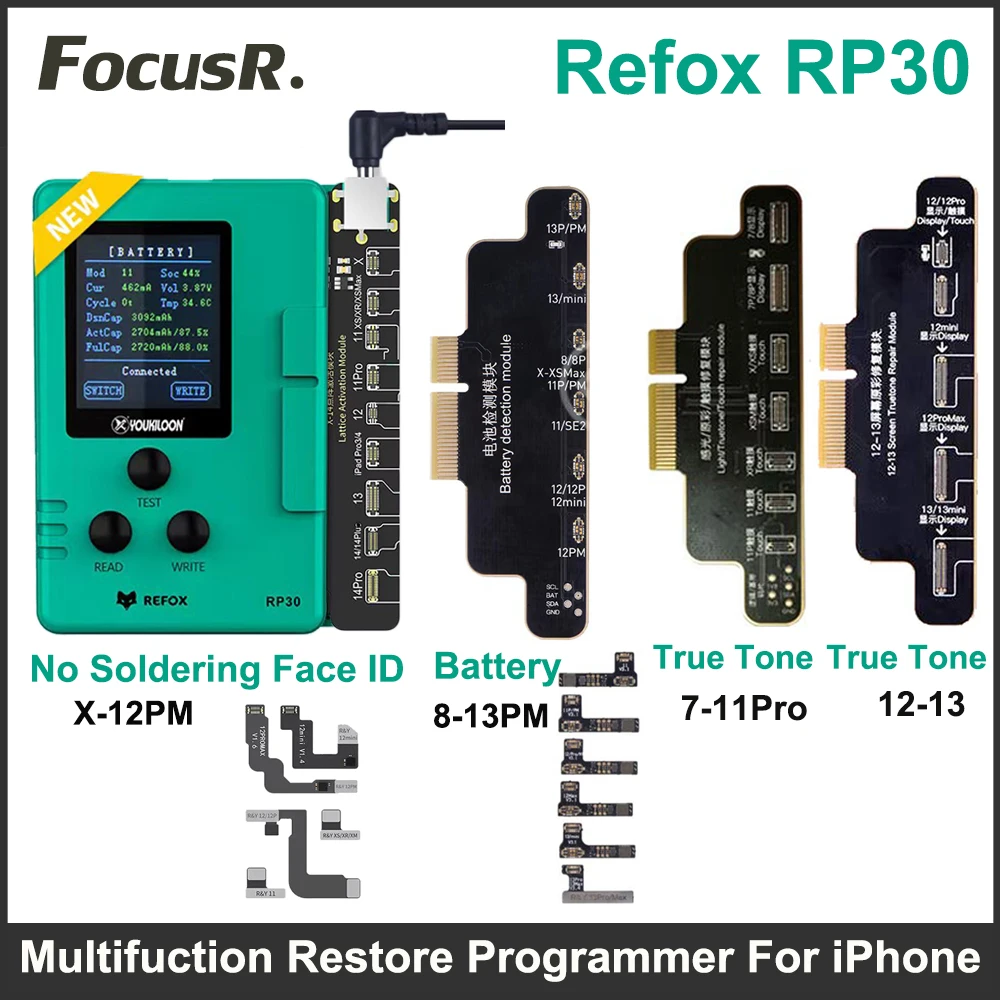 

REFOX RP30 Multifunctional Restore Programmer For iPhone Battery TrueTone Light Touch Repair/Face ID Fix Dot Projector Detection