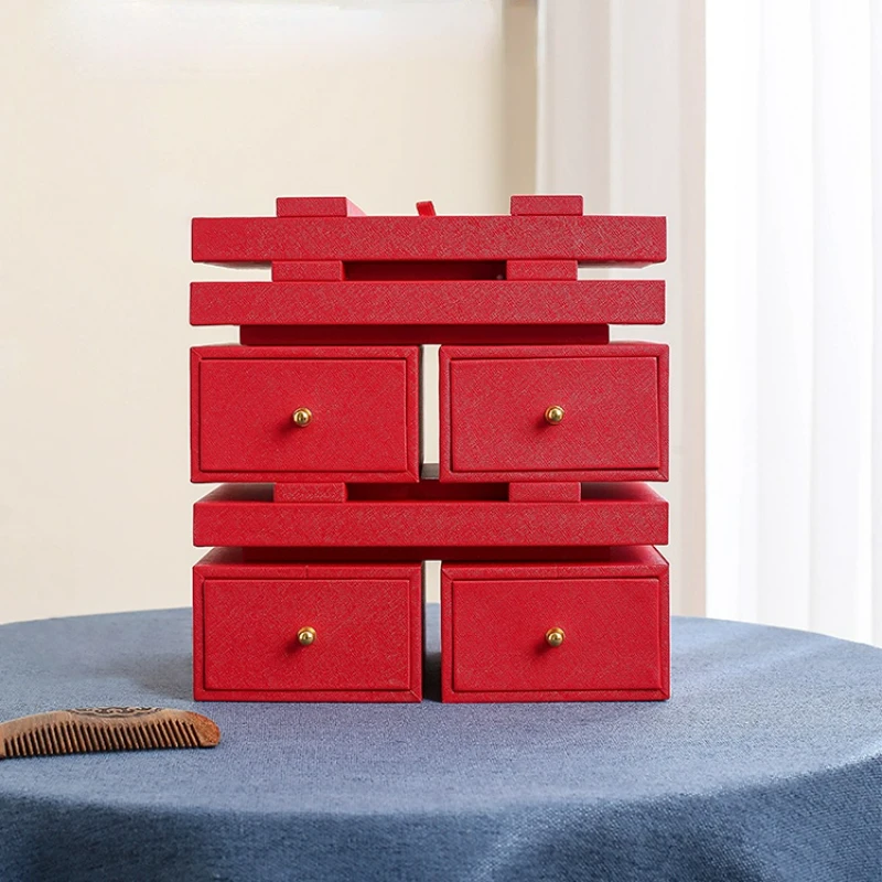 

Простые практичные коробки для хранения счастливого события, шкатулка для украшений в форме двойного счастья, Кожаная Шкатулка для украшений, роскошный органайзер, шкатулка, свадебный подарок