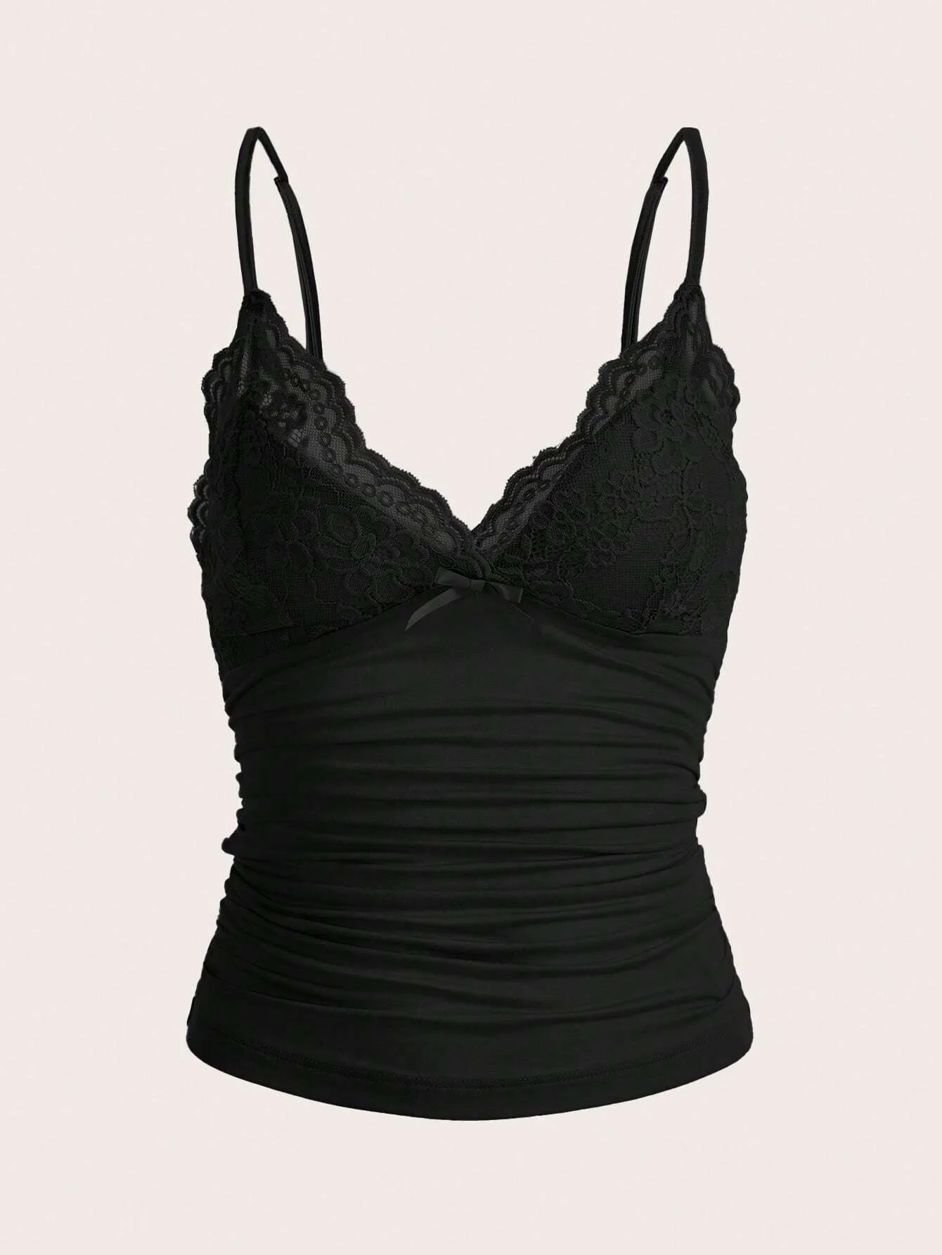 Кружевной укороченный топ с бантом