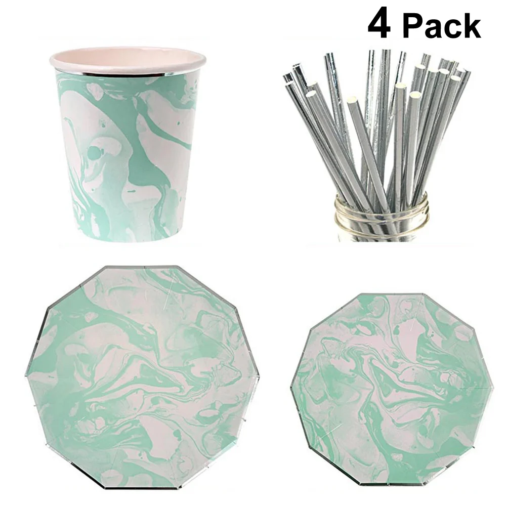 

Cake Set Dessert Plates Birthday Tableware Set Disposable Party Paper Plate Set Party Table Centerpieces