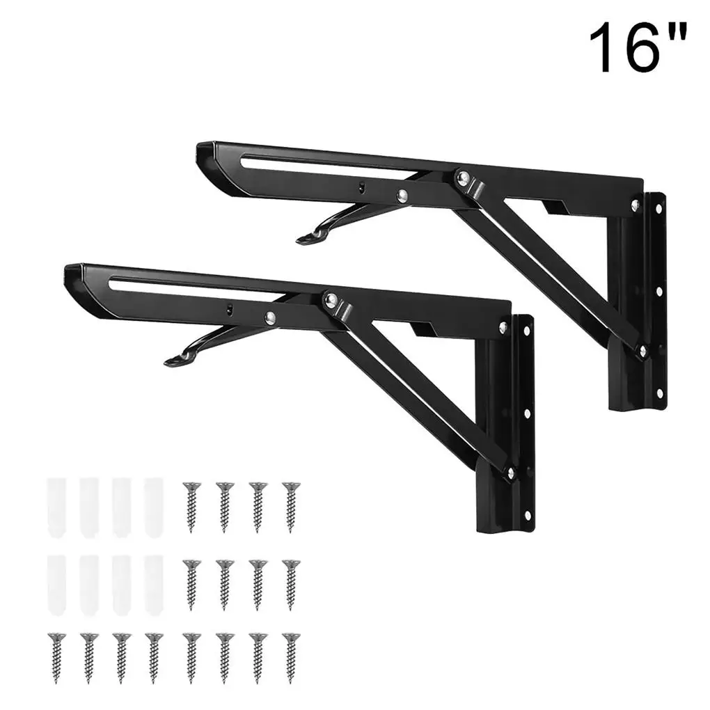 

2 Pieces Triangular Folding Bracket Thickened Support Shelf Hardware