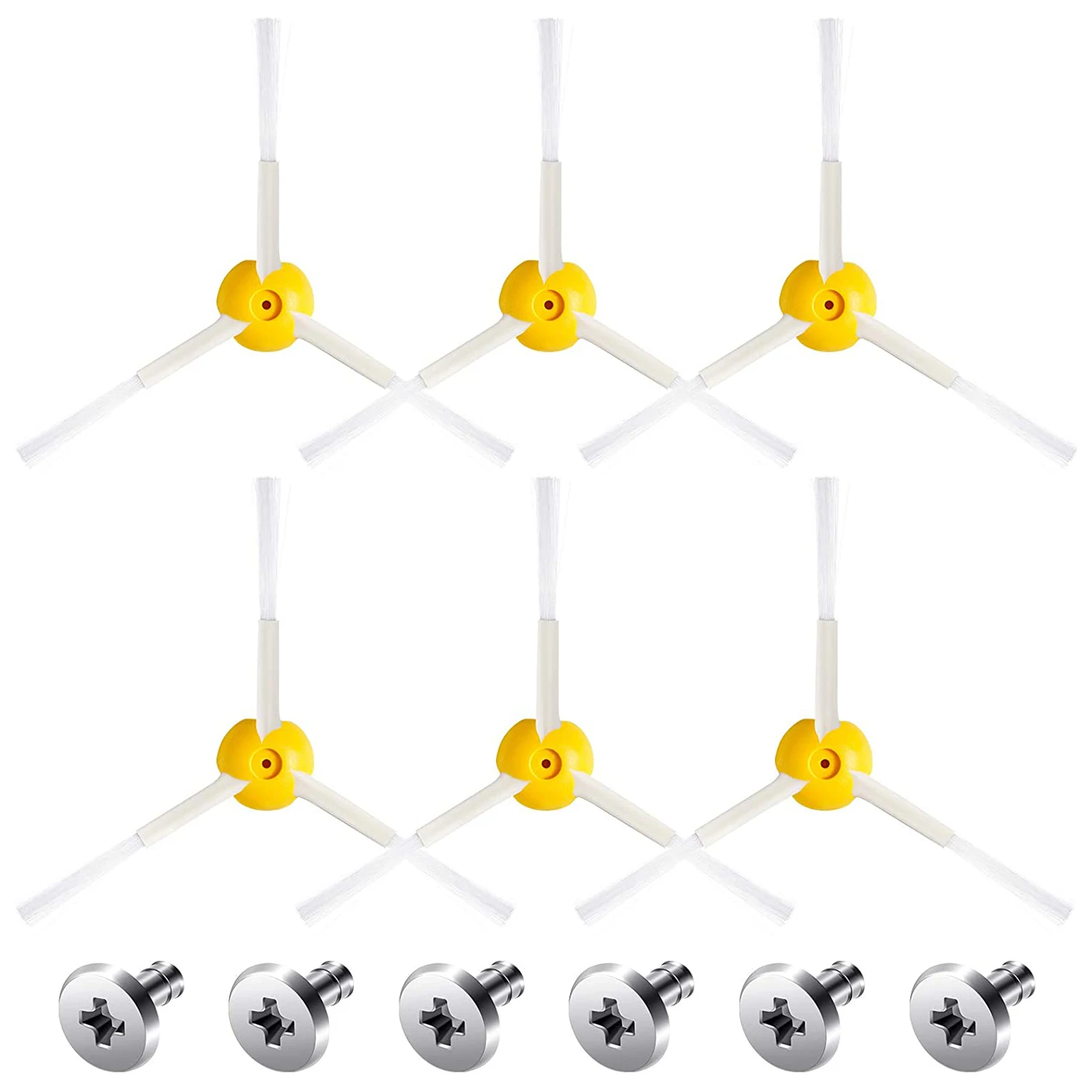 

6 Sets 3 Armed Side Brush Replacement Accessories Kit for IRobot Roomba 800 and 900 Series Vacuum Cleaner Parts