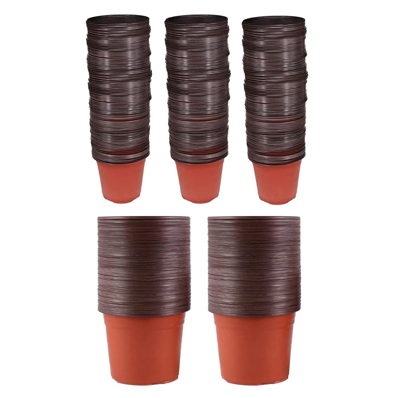 

100 Pcs 15Cm Seedling Flower Pots, Two-Color Pots Flower Pots & 150Pcs 12Cm Flower Seedlings Planter Pot/Pots