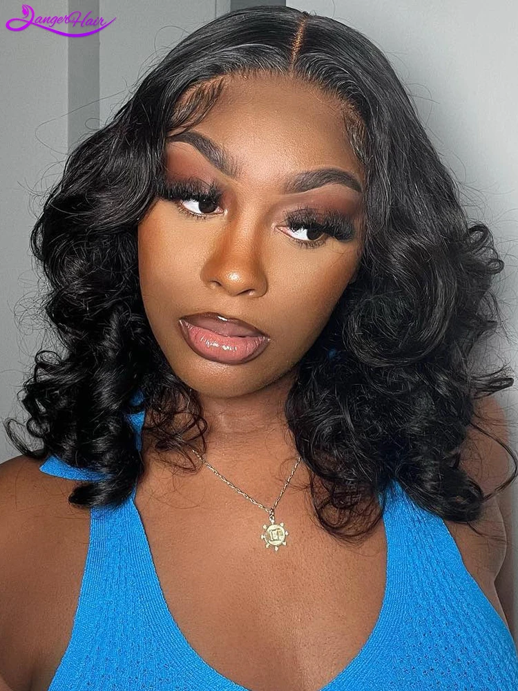 

Langerhair Lace Front Bob Wig Short Body Wavy Human Hair 13x4 Lace For Black Women Glueless PrePlucked Transparent Brazilian Wig