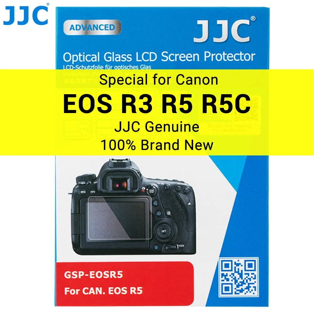 

JJC R5 R5C Tempered Glass 0.3mm Ultra Thin Screen Protector Anti-scratch 2.5D LCD Screen Cover for Canon EOS R3 R5 / R5 C Camera